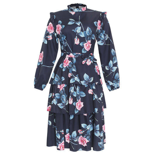 Vestido Retro Talla Grande con Encaje y Cordones - Manga Larga Dulce y Fresco - Image 6