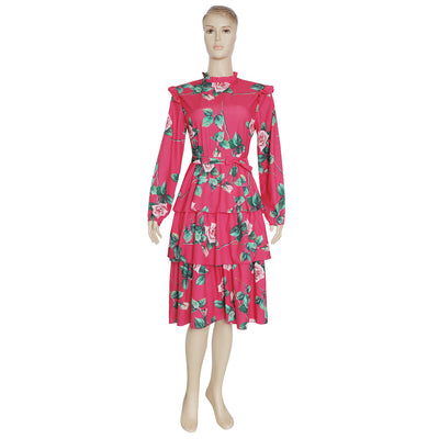 Vestido Retro Talla Grande con Encaje y Cordones - Manga Larga Dulce y Fresco - Image 4