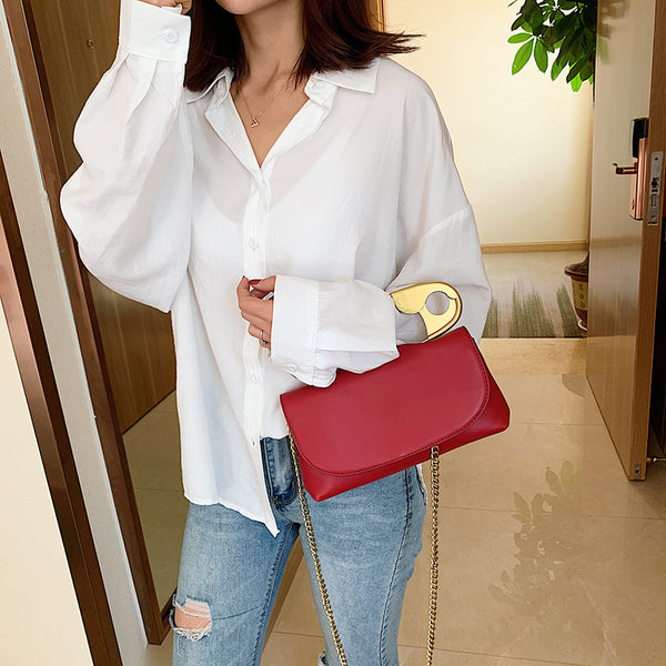 Bolso de Cuero para Mujer con Asa Superior y Diseño de Personalidad