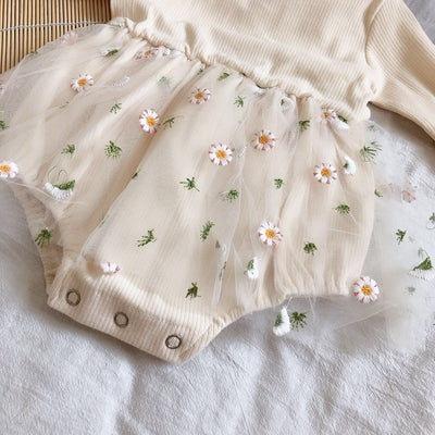 Enterizo Infantil de Malla Bordada Manga Larga para Primavera y Otoño - Image 11