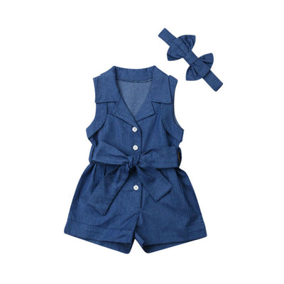 Mono Infantil Denim sin Mangas para Niña - Image 3