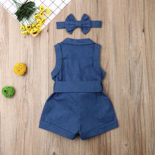 Mono Infantil Denim sin Mangas para Niña - Image 5
