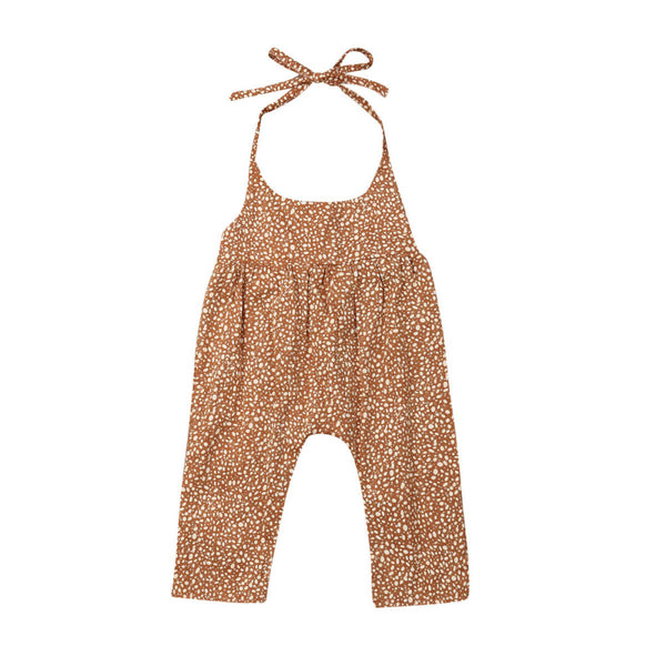 Enterizo Floral Amarillo Mostaza con Lunares para Bebé