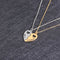 Collar Clavícula Corazón Hueco con Costura Dorada y Plateada