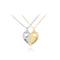 Hollow Heart-shaped Dorado and Plateado Stitching Clavicle Chain Pendant A