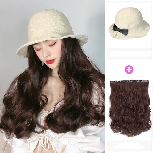 Peluca Sombrero Integrado Ondas Grandes Cabello Largo Rizos - Image 11