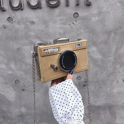 Bolso Bandolera Clutch con Diseño de Cámara en Ante - Estilo Único y Versátil - Image 14