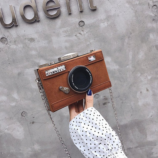 Bolso Bandolera Clutch con Diseño de Cámara en Ante - Estilo Único y Versátil - Image 16