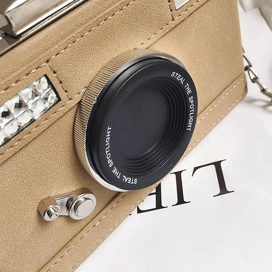 Bolso Bandolera Clutch con Diseño de Cámara en Ante - Estilo Único y Versátil - Image 23