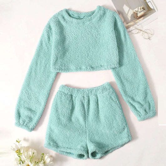 Pijama de Polar Coral Talla Grande - Conjunto Abrigado de Manga Larga para Casa - Image 6