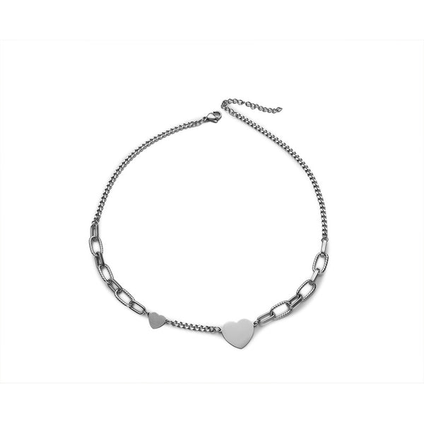 Collar Asimétrico Corazón Minimalista en Cadena de Clavícula - Image 5
