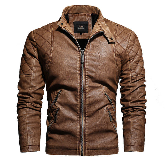Chaqueta de Cuero PU Ajustada con Forro de Terciopelo - Image 6