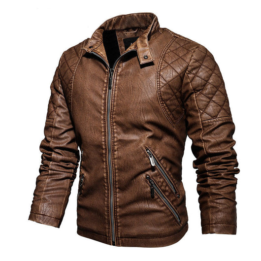 Chaqueta de Cuero PU Ajustada con Forro de Terciopelo - Image 3