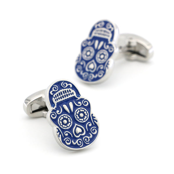 Gemelos de Calavera Floral en Cobre Puro Estilo Francés