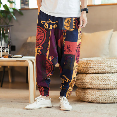 Pantalones de Lino Sueltos Estilo Hip-Hop Casual para Hombre
