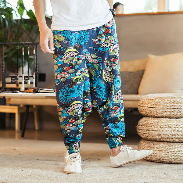 Pantalones de Lino Sueltos Estilo Hip-Hop Casual para Hombre
