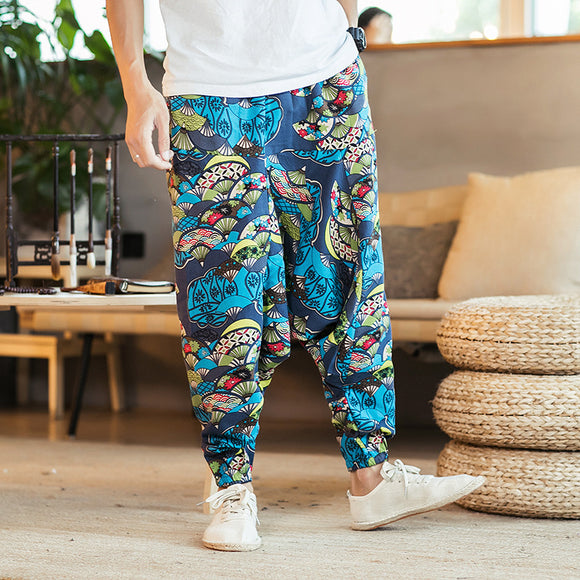 Pantalones de Lino Sueltos Estilo Hip-Hop Casual para Hombre