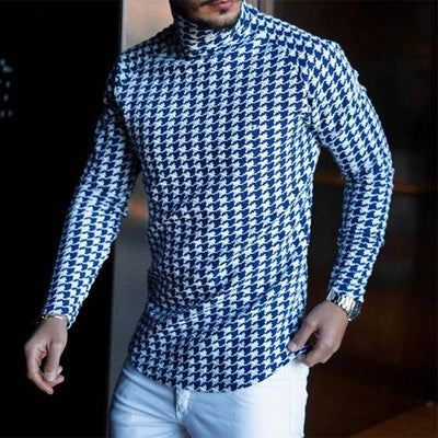 Polera Cuello Alto a Rayas Manga Larga Slim Fit - Image 8