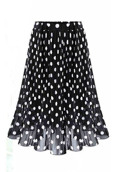 Falda Plisada de Gasa con Lunares Talla Grande - Image 4