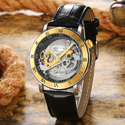 Reloj Mecánico Hombre Luminoso Resistente al Agua con Diseño Transparente Doble Vista - Image 9