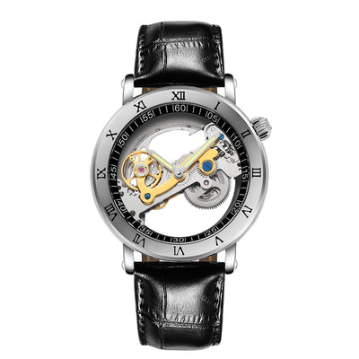 Reloj Mecánico Hombre Luminoso Resistente al Agua con Diseño Transparente Doble Vista - Image 11