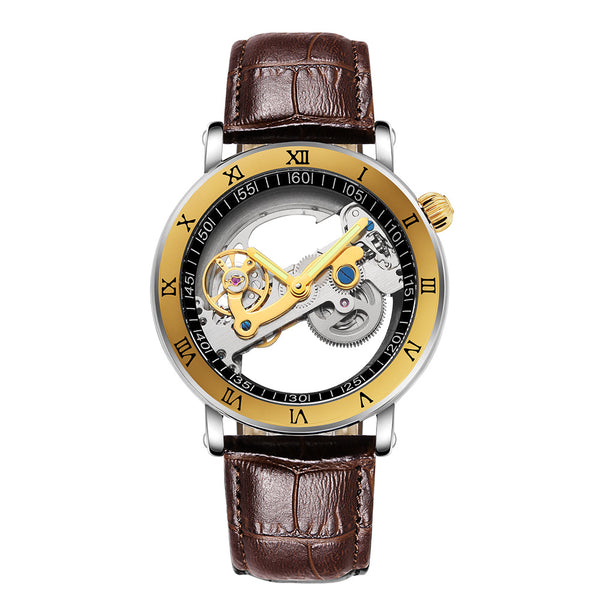 Reloj Mecánico Hombre Luminoso Resistente al Agua con Diseño Transparente Doble Vista - Image 3