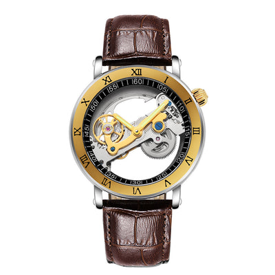 Reloj Mecánico Hombre Luminoso Resistente al Agua con Diseño Transparente Doble Vista - Image 3