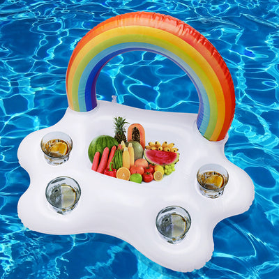 Portavasos Inflable Arcoíris para Piscina y Playa - Image 13