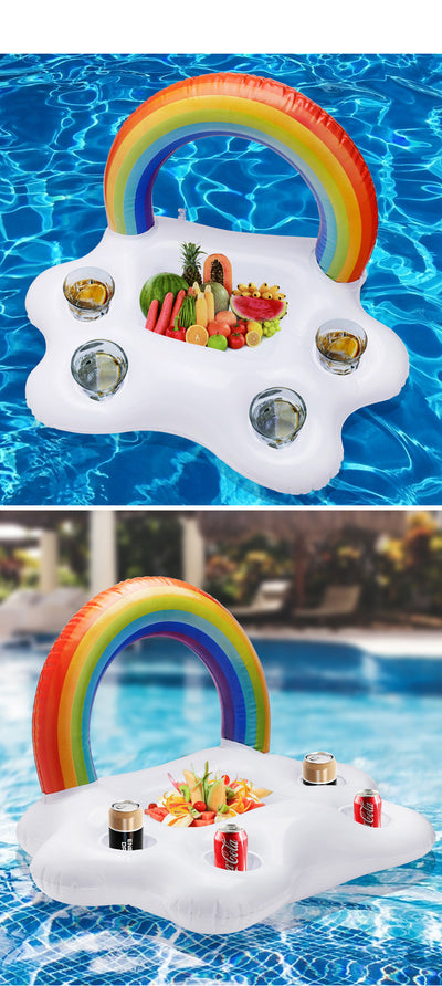 Portavasos Inflable Arcoíris para Piscina y Playa - Image 18