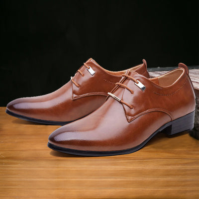 Zapatos de Piel para Hombre Estilo Inglés con Punta Fina