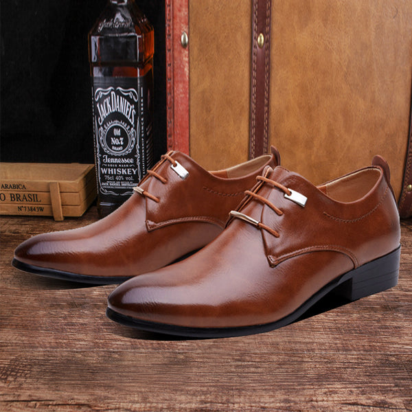Zapatos de Piel para Hombre Estilo Inglés con Punta Fina