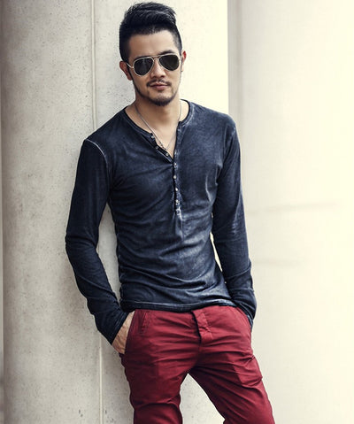 Camiseta Manga Larga Slim Fit para Hombre - Image 3
