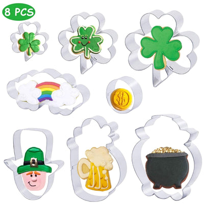 Juego de 8 Cortadores de Galletas para el Día de San Patricio
