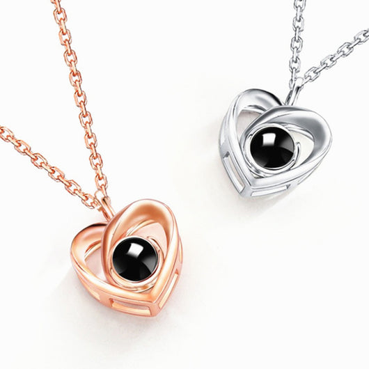 Collar Corazón de Plata S925 con Proyección de Foto Romántica - Image 11