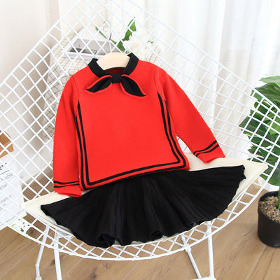 Conjunto de Falda y Suéter Tejido para Niñas Pequeñas y Medianas - Image 7