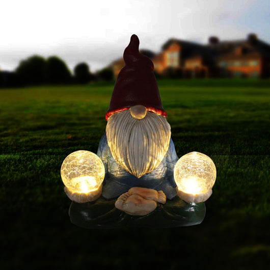 Estatua Solar de Resina con Gnomos LED para Jardín y Decoración de Patio - Image 9