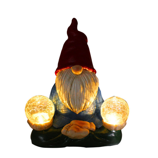 Estatua Solar de Resina con Gnomos LED para Jardín y Decoración de Patio - Image 5