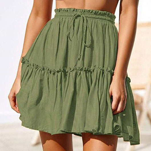 Falda Casual Retro con Cintura Ajustable y Volantes - Image 10