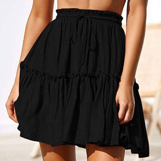 Falda Casual Retro con Cintura Ajustable y Volantes - Image 8