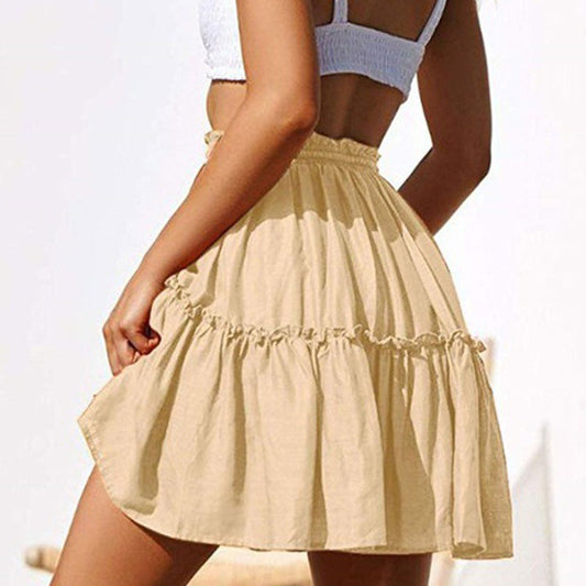 Falda Casual Retro con Cintura Ajustable y Volantes - Image 2