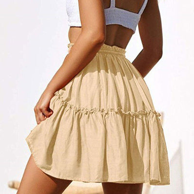 Falda Casual Retro con Cintura Ajustable y Volantes - Image 2