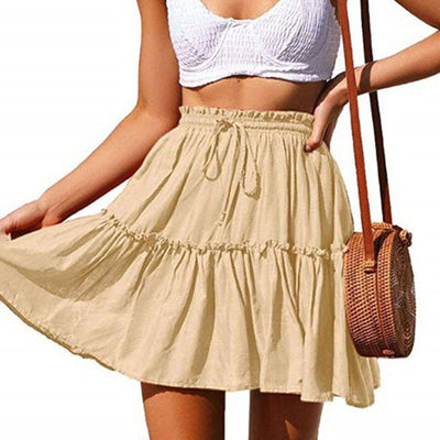 Falda Casual Retro con Cintura Ajustable y Volantes - Image 6