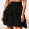 Falda Casual Retro con Cintura Ajustable y Volantes