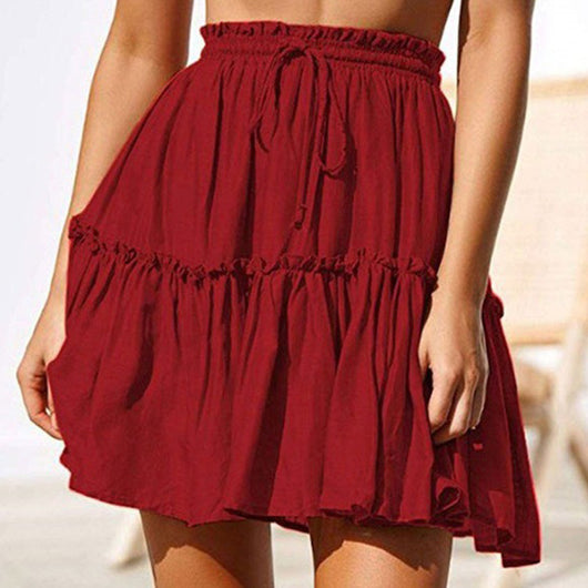 Falda Casual Retro con Cintura Ajustable y Volantes - Image 5