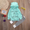 Conjunto de Buzo Rayado Verde con Capucha y Pantalón a Rayas para Bebé