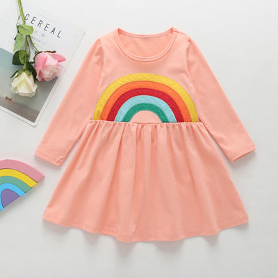 Vestido Infantil Arcoíris de Algodón con Mangas Largas - Image 23