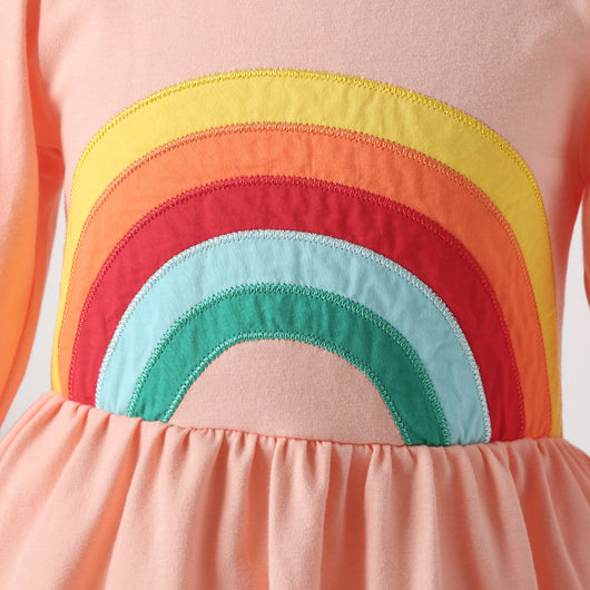Vestido Infantil Arcoíris de Algodón con Mangas Largas - Image 26