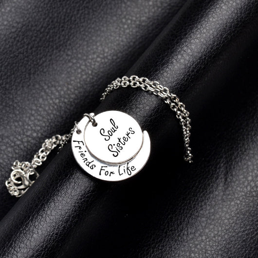 Collar Hermanas del Alma Amigas de Por Vida - Diseño Hueco de Estrella y Luna - Image 10