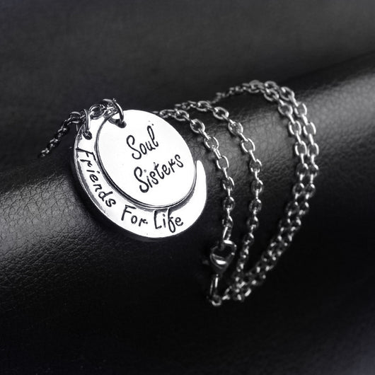 Collar Hermanas del Alma Amigas de Por Vida - Diseño Hueco de Estrella y Luna - Image 4
