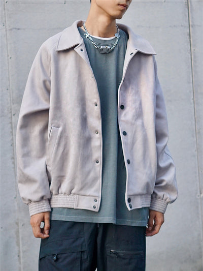 Chaqueta Uniforme de Béisbol Ante Suave Otoño Invierno Hombre Oversized - Image 3